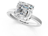 White gold Asscher Cut Solitaire Engagement Ring with Four-Prong Setting on a Classic Band_11