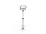 White gold Asscher Cut Solitaire Engagement Ring with Four-Prong Setting on a Classic Band_12