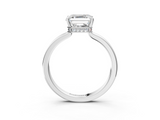 White gold Asscher Cut Solitaire Engagement Ring with Four-Prong Setting on a Classic Band_13