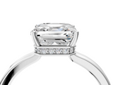 White gold Asscher Cut Solitaire Engagement Ring with Four-Prong Setting on a Classic Band_14