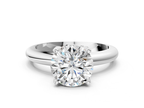 White gold Asscher Cut Solitaire Engagement Ring with Round Band and Four-Prong Setting_12