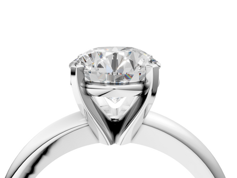 White gold Asscher Cut Solitaire Engagement Ring with Round Band and Four-Prong Setting_16