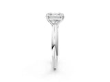 White gold Asscher Cut Solitaire Engagement Ring with Tapered Band and Four-Prong Setting 3