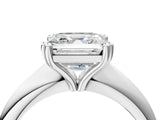 White gold Asscher Cut Solitaire Engagement Ring with Tapered Band and Four-Prong Setting 5