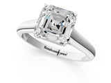 White gold Asscher Cut Solitaire Engagement Ring with Tapered Band and Four-Prong Setting_4
