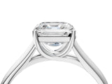 White gold Asscher Cut Solitaire Engagement Ring with Tapered Band and Four-Prong Setting_7