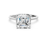 White gold Asscher Cut Solitaire Engagement Ring with Thin Band and Four-Prong Setting_20