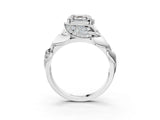 White gold Asscher Cut Solitaire Leaf-Inspired Engagement Ring with Prong Setting_10