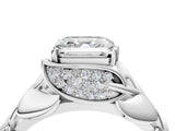 White gold Asscher Cut Solitaire Leaf-Inspired Engagement Ring with Prong Setting_11