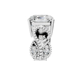 White gold Asscher Cut Solitaire Milgrain Leaf Band with Prong Setting_12