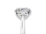 White gold Asscher Cut Solitaire Ring with Cathedral Band and Four-Prong Setting_11