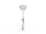 White gold Asscher Cut Solitaire Ring with Cathedral Band and Four-Prong Setting_8