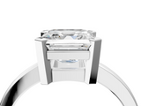 White gold Asscher Cut Solitaire Ring with Four-Prong Setting and Classic Band_27