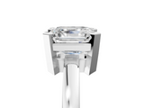 White gold Asscher Cut Solitaire Ring with Four-Prong Setting and Classic Band_28