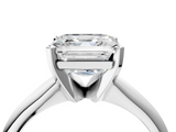 White gold Asscher Cut Solitaire Ring with Four-Prong Setting on a Classic Band_10