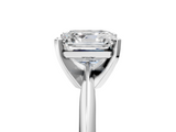 White gold Asscher Cut Solitaire Ring with Four-Prong Setting on a Classic Band_11