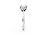 White gold Asscher Cut Solitaire Ring with Four-Prong Setting on a Classic Band_8