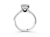 White gold Asscher Cut Solitaire Ring with Four-Prong Setting on a Classic Band_9