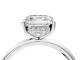 White gold Asscher Cut Solitaire Ring with Thin Band and Four-Prong Setting_27