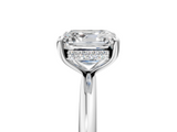 White gold Asscher Cut Solitaire Ring with Thin Band and Four-Prong Setting_28