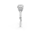 White gold Asscher Cut Solitaire Split Shank Pave Diamond Engagement Ring with Four-Prong Setting_15
