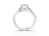 White gold Asscher Cut Solitaire Twist Band Ring with Four-Prong Setting_26