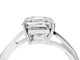 White gold Asscher Cut Solitaire Twist Band Ring with Four-Prong Setting_27