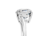 White gold Asscher Cut Solitaire Twist Band Ring with Four-Prong Setting_27
