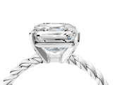 White gold Asscher Cut Solitaire Twisted Band with Four-Prong Setting_38