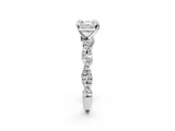 White gold Asscher Cut Solitaire Twisted Pave Band with Four-Prong Setting_6