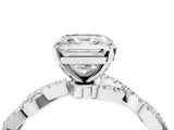 White gold Asscher Cut Solitaire Twisted Pave Band with Four-Prong Setting_8