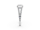 White gold Asscher Cut Split Shank Pave Diamond Engagement Ring with Four-Prong Setting_8