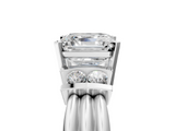 White gold Asscher Cut Three-Stone Channel Set Ring with Bar Prongs_11