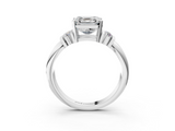 White gold Asscher Cut Three-Stone Channel Set Ring with Bar Prongs_13