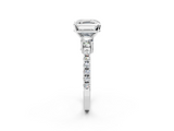 White gold Asscher Cut Three-Stone Diamond Pavé Band with Prong Setting_25