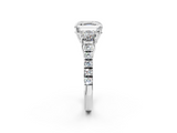 White gold Asscher Cut Three-Stone Diamond Pave Band with Prong Setting_47