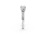 White gold Asscher Cut Three-Stone Diamond Ring with Pavé Band and Four-Prong Setting_40