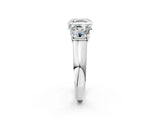 White gold Asscher Cut Three-Stone Diamond Ring with Prong Setting on a Classic Band_22