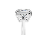 White gold Asscher Cut Three-Stone Solitaire Ring with Round Accent Diamonds and Four-Prong Setting_50