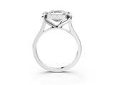 White gold Asscher Diamond Cluster Halo Solitaire with Four-Prong Setting_133