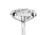 White gold Asscher Diamond Cluster Halo Solitaire with Four-Prong Setting_135