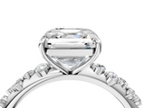White gold Asscher Diamond Cluster Prong-Set Solitaire Ring_10
