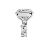White gold Asscher Diamond Cluster Prong-Set Solitaire Ring_11