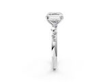 White gold Asscher Diamond Cluster Prong-Set Solitaire Ring_8