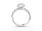White gold Asscher Diamond Cluster Prong-Set Solitaire Ring_9