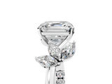 White gold Asscher Diamond Floral Vine Solitaire Engagement Ring_12