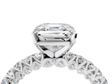 White gold Asscher Diamond Pavé Band Solitaire Ring with Four-Prong Setting_20