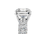 White gold Asscher Diamond Pavé Band Solitaire Ring with Four-Prong Setting_76