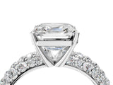 White gold Asscher Diamond Pavé Band Solitaire Ring with Four-Prong Setting_80