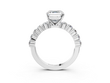 White gold Asscher Diamond Pavé Band Solitaire with Four-Prong Setting_63